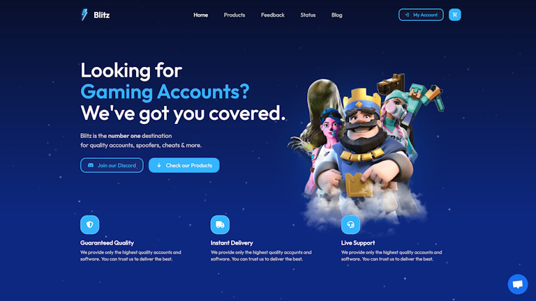 Blitz Shop website screenshot