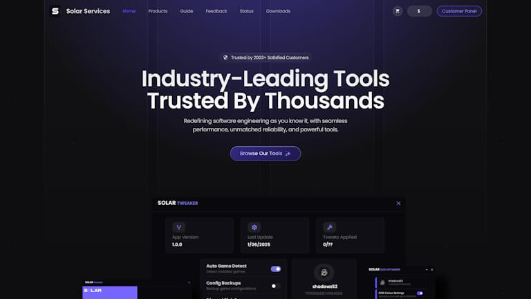 Solar Services website screenshot