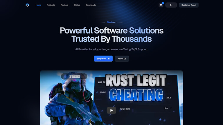 Stasis website screenshot